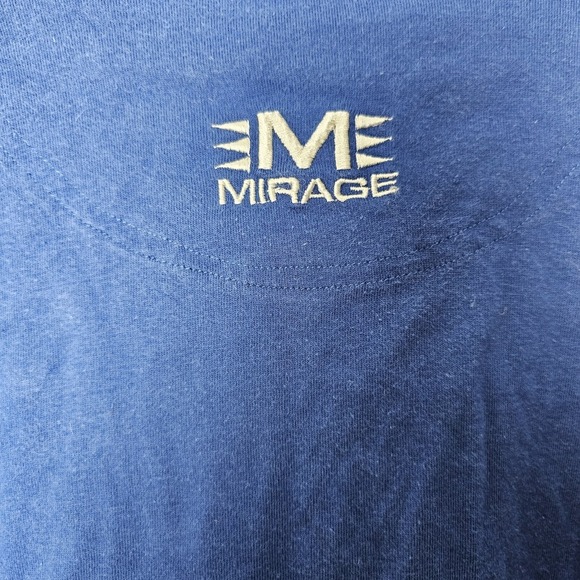 Vtg. Mirage Michigan XL Long Striped Polo Sleeve Blue & Yellow Clean - Picture 9 of 11